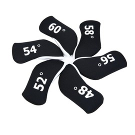 Golf Builder 6pcs/Set Soft Neoprene Golf Wedge Head Covers fit RH and LH 48,52,54,56,58,60 (Black)