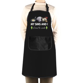 WCGXKO Sim Video Game Gift Gaming Gift My Sims And I Love To Cook Apron Gaming Lover Gift Cooking Apron (I Love To Cook Apron)