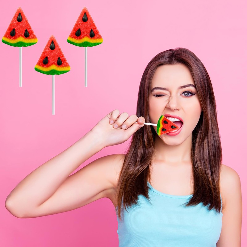 Fruidles Watermelon Shaped Lollipop, Mixed Fruit Flavor, Individually Wrapped, NET