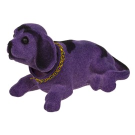 MIJOMA Mini Nodding Dog Bobble Head Dachshund for Car Dashboard or Parcel Shelf, 15 x 7 x 7 cm (Purple)