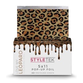 STYLETEK 5x11 Pop Up Foil, Gold Leopard, 400 Sheets Per Box, Heavy Emboss