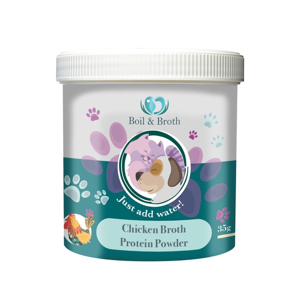 Boil and Broth Chicken Broth for Dogs | 100% Pure Broth Protein Powder| Up to 21 Servings | Type II Collagen | British Free-Range Bones | Human-Grade | Hip & Joint | Digestion | Gut Health for Dogs