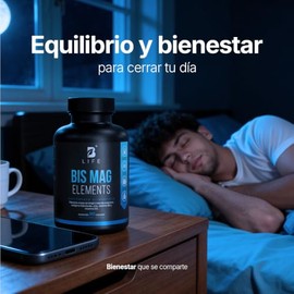 Life Bisglicinato Magnesio Cápsulas 1200mg Por Porción Alta Absorción Bis Mag Elements