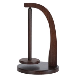 Yarn Holder Wooden Yarn Spinner Rotating Yarn Ball Stand Portable Knitting Crochet Spindle Dispenser for Household Deep Brown Color + 10 Needles