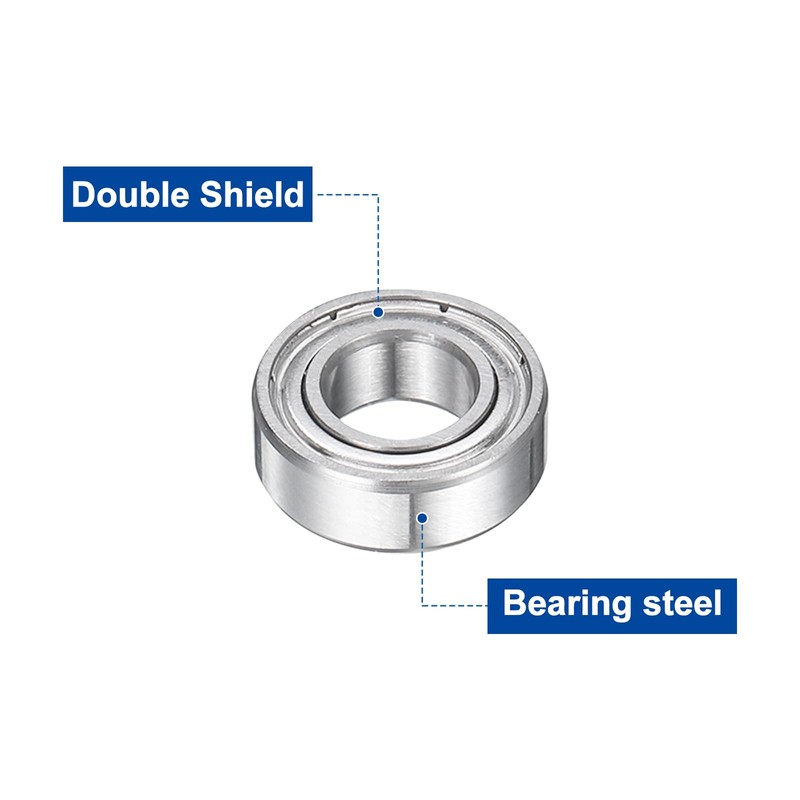 sourcing map 8Pcs MR126ZZ Small Bearing, 6mm ID 12mm OD
