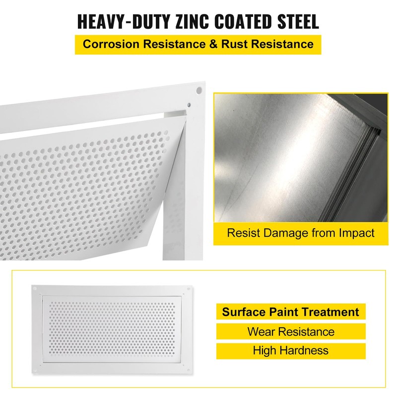 Happybuy Crawl Space Flood Vent - 8" Height x 16"