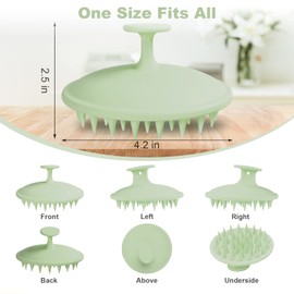 Meartchy Silicone Scalp Massager Shampoo Brush, Scalp Scrubber for Hair Growth (Grass Green)