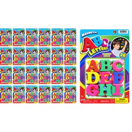 JA-RU Uppercase Magnetic Letters for Kids (24 Pack; 26 Pcs. Each) Alphabet Magnets for Fridge. Sentence Building for Kids & Letter Recognition for Preschoolers. ABC-1405-24p