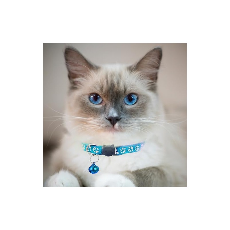 Hepplly 2X Safety Cat Collars Quick Release with Bell,Adjustable 20-32cm