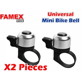 FAMEX RIDE® Bike Bell, Bicycle Bells for Adults and Kids, Bicycle Bell with Loud and Crisp Clear Sound for Road and Mountain Bike Ring Bell, ebike, 2 X pcs