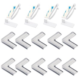 14 Pcs Child Safety Cupboard Locks and Corner Protectors, Baby Proofing Safety Locks for Cabinets, Baby Furniture Table Edge Safety Guard Protector,Drawers and Furniture, White and Transparent