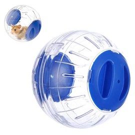 Hamster Exercise Ball Silent Hamster Wheel Small Animals Transparent Ball for Dwar Rat Relieves Boredom and Increases Activity (4.8 inch, Blue)