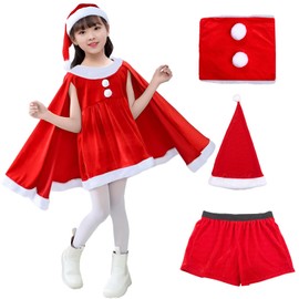 Moerstar Santa Cosplay, Children, Christmas, Santa Clothes, Skirt Costume, Santa Claus, Costume, Cute, Long Skirt, Girls, Princess Dress, Christmas Event, New Year's Party, Cultural Festival, School