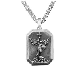 JIFUYEFUJI Michael the Archangel, Holy Angel Guardian Necklace, Michael the Amulet Medal Pendant, Adult Religious Gifts, Religious Jewelry Gifts for Women and Men
