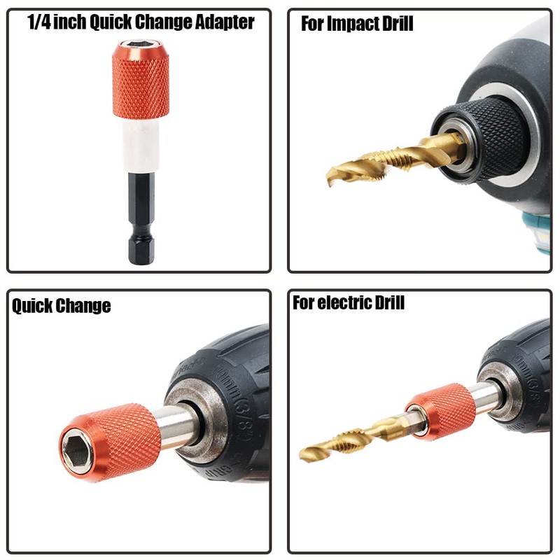 AUTOTOOLHOME Titanium Combination Drill Tap Bit Set 13PCS SAE and