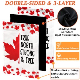 True North Strong & Free Garden Flag, 12x18 Inch Double Sided Printing for Canada Day Outdoor Decorations
