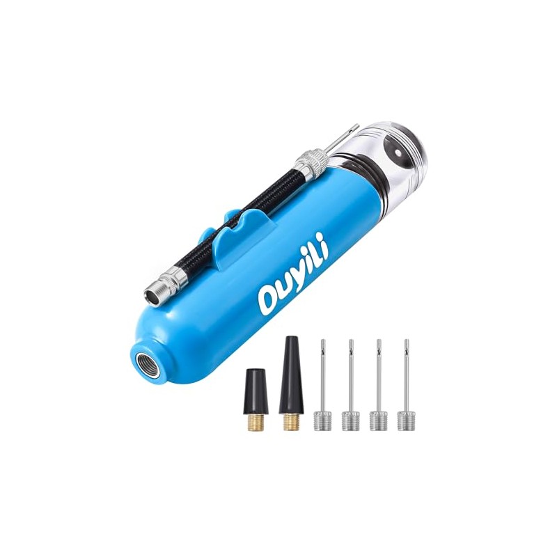 Portable Two-Way Sports Ball Pump Kit with Needles & Hose
