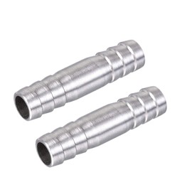 sourcing map Barb Hose Fitting, 12x50mm Straight Coupler Tubing Connector for Water Fuel Air Oil Gas, Polishing 304 Stainless Steel, Pack of 2