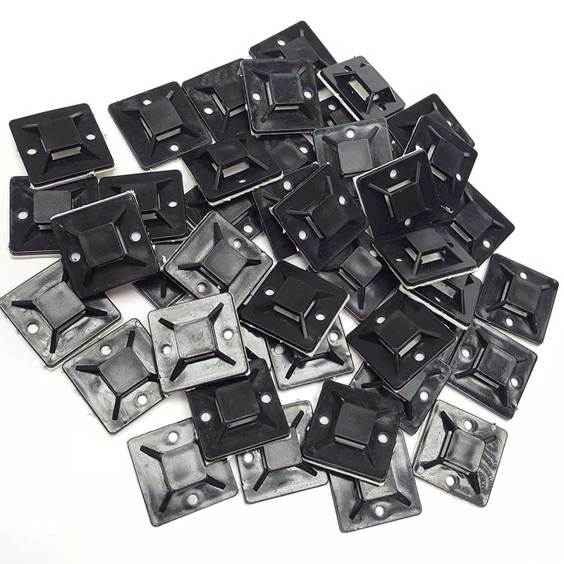 Cable Tie Mounts Self Adhesive Clips Wire Tie Base (25mm