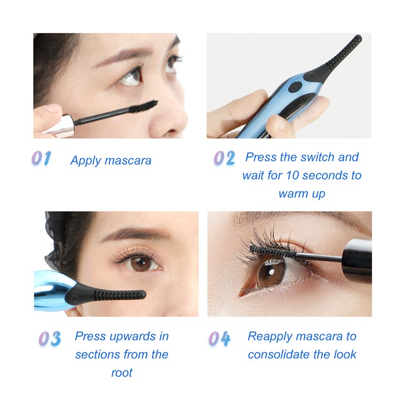 Long Lasting Electric Heated Eyelash Curler 3 Gears Temperature Control