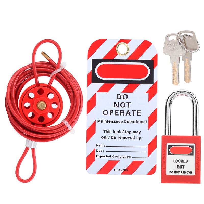 Cable Lock Kit Adjustable Insulation Universal for Valve Red Energy