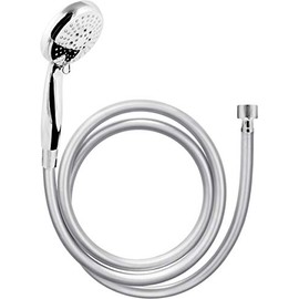 Cornat Comiso TECB3432 Shower Set - Hand Shower 100 mm - 5 Jet Types: Normal, Soft & Massage Jet - Anti-limescale & Water-Saving Insert - 150 cm Shower Hose / Shower Head for Shower and Bath