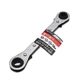 Takagi GISUKE Plate Ratchet Wrench for Bolt and Nut Tightening and Loosening, Compatible with 4 Sizes of Bolts and Nuts, with Ratchet Mechanism, 0.39 x 0.47 x 0.51 x 0.55 inches (10 x 12 x 13 x 14 mm