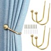 Gripebao 4 Pack Curtain Drapery Holdbacks, Curtain Pull Backs Wall