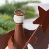6-1/2" Rustic Tin Angel Christmas Tree Topper Holding a Star