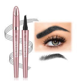 Magic Liquid Eyebrow Pencil - New 4 Tip Microblade Eyebrow Pen, Eyebrow Contouring Pen, Natural Long-Lasting Hair-Like Defined Brows Microblading Eyebrow Pencil (# 04)