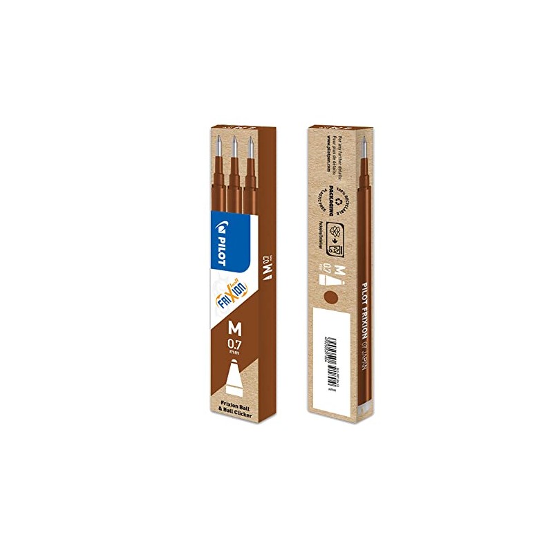 Pilot Frixion Ball Erasable Rollerball Refill (Pack Of 3) Brown