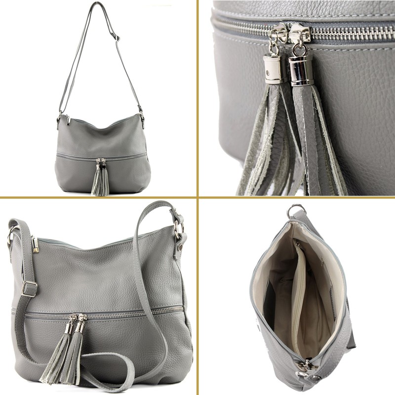 modamoda de T159 Women's Leather Shoulder Bag Medium Handmade in