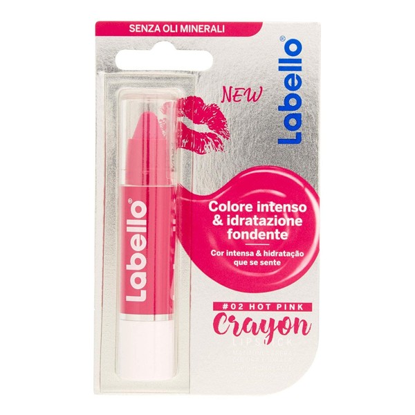 LABELLO Crayon Lip Balm Colour 02 Hot Pink Lipstick
