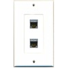 RiteAV CAT 6A 2 Port Shielded Cat6a Wall Plate 1