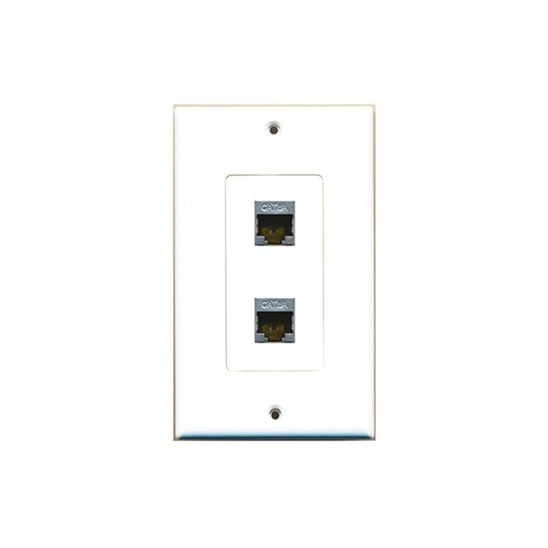 RiteAV CAT 6A 2 Port Shielded Cat6a Wall Plate 1
