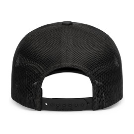 Pacific Headwear Standard Duck Camo Trucker Snapback Cap, Blackout/Lt Charcoal/Blackout