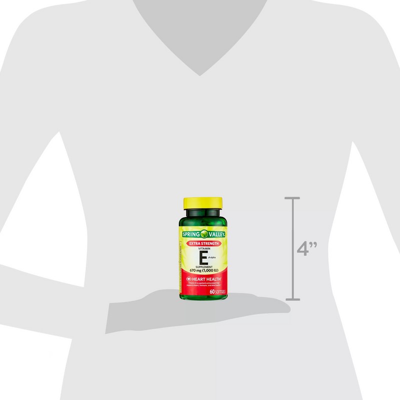 Spring Valley Vitamin E Softgels, 670 Mg (1000 IU)- 60