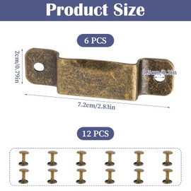 6 Pcs Tape Measure Belt Clip Measuring Tape Belt Holder Measure Holster with Rivets for Drill Leather Pocket Tool Impact Driver Safety Glasses Men Bronze 2.83 × 0.79 Inches Carbon Steel