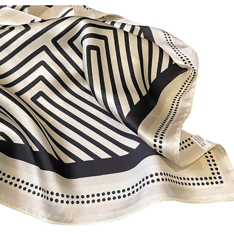 JERLA 100% Pure Mulberry Silk Square Scarf for Hair-27''x27'' Women