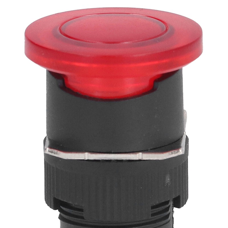 25Pcs Button Switch Mushroom Head Self Locking Push Switches with