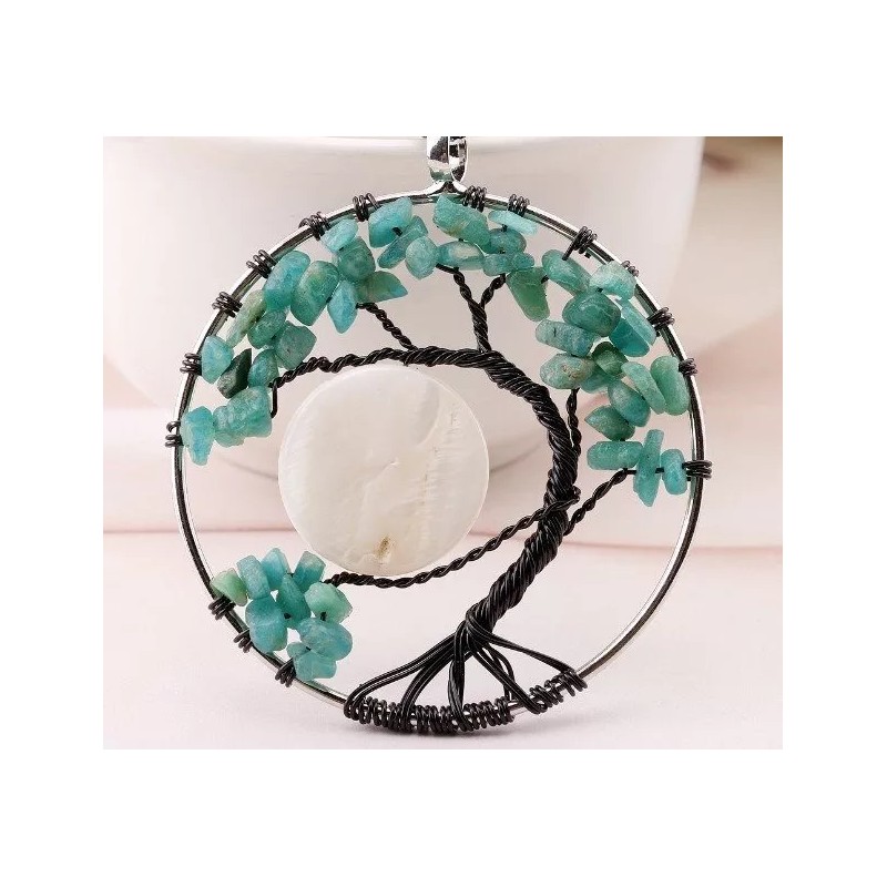 Veraly Collar Dije Árbol De La Vida Cuarzo Chakras Hecho