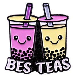 Bes Teas Enamel Pin Milk Tea Brooch Lapel Badges Boba Milk Tea Enamel Pin Fun Cartoon Drink Pin for Backpack Jacket Hat Suitable for Women And Men