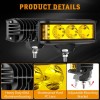 AUXBEAM 5" LED Light Bar Pods Offroad Driving Fog Amber