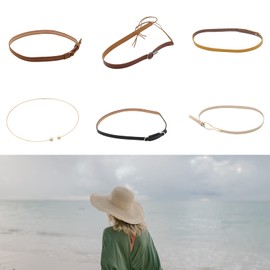 WLNEXT Hat Belts for Hat Bands, Hat Bands, Leather Hats Bands for Men, Western Hat Belts, Straw Hat Bands, Pack of 5
