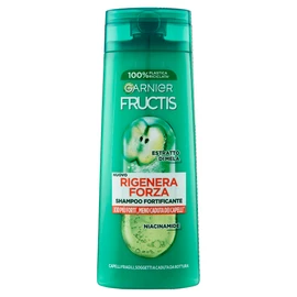 Garnier Fructis Strengthening Shampoo for Brittle Hair, Shatterproof, Strengthening Effect, with Apple Extract and Niacinamide, Regenerates Power, 250 ml