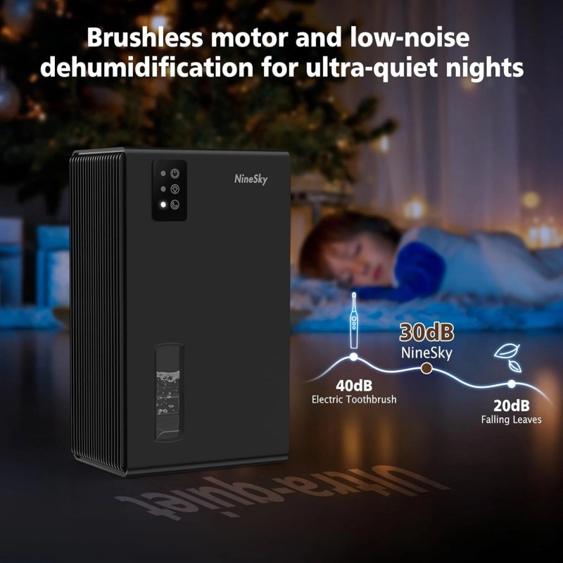 NineSky 1000 Sq Ft Dehumidifier 3L 95oz Medium Large Room