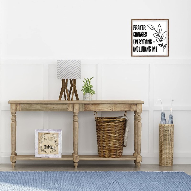 Framed Quotation Wooden Art Signs Positive Quotes Prayer Changes Everything