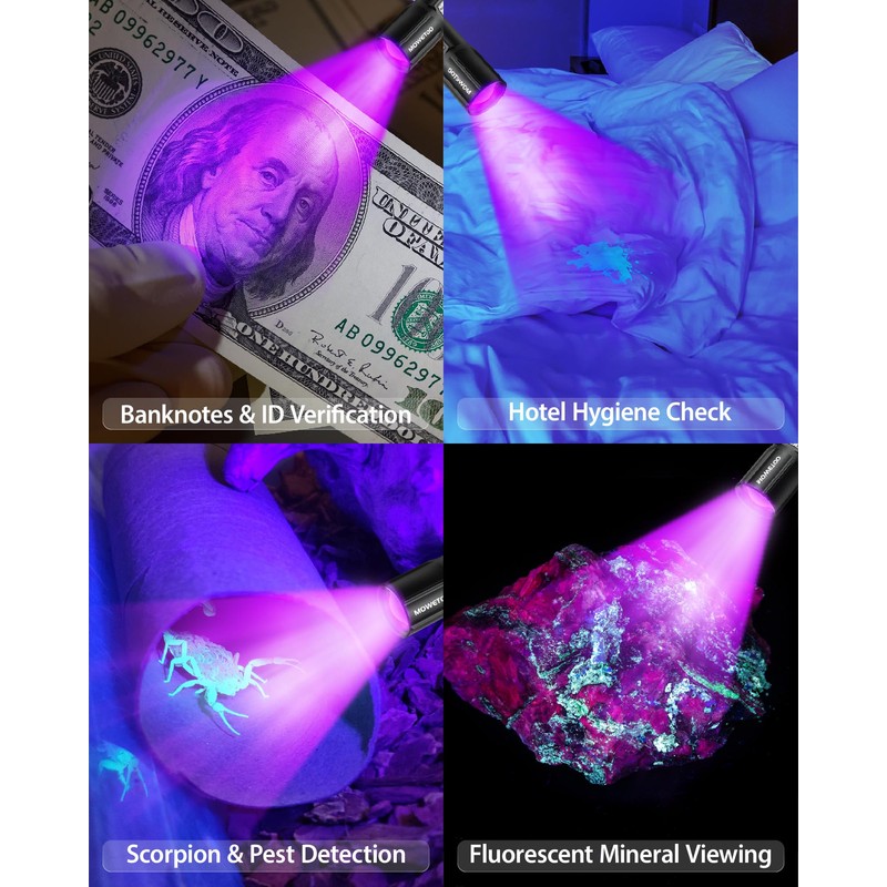 Black Light Flashlight, UV Light USB C Rechargeable with LCD