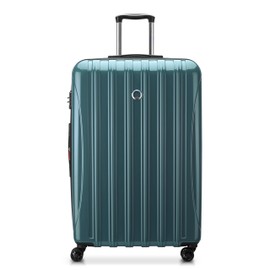 DELSEY PARIS Helium Aero Hardside Expandable Luggage with Spinner Wheels, Metallic Green, Checked-Large 28 Inch