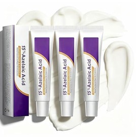 Crema Facial con Ácido Azelaico 15%, Vitamina C, Niacinamida, Ácido Hialurónico y Pantenol, Hidratante Facial para el Cuidado Diario de la Piel, Fórmula Ligera de Rápida Absorción（ 3 Piezas）